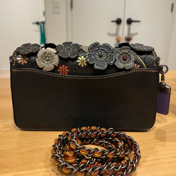 COACH 1941 Black/Purple Tea Rose Dinky 21586 Limited RARE! - Picture 4 of 10